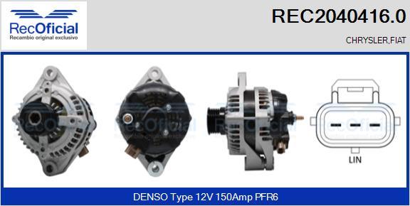 RECOFICIAL REC2040416.0 - Alternator car-mod.net