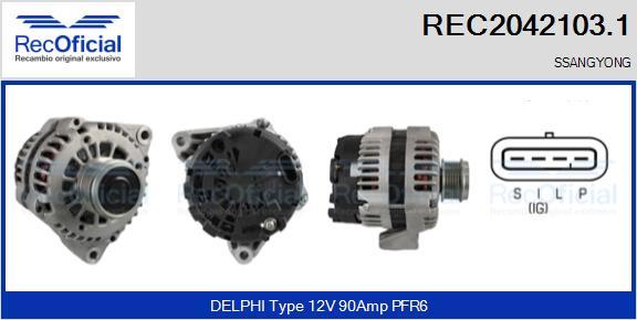 RECOFICIAL REC2042103.1 - Alternator car-mod.net