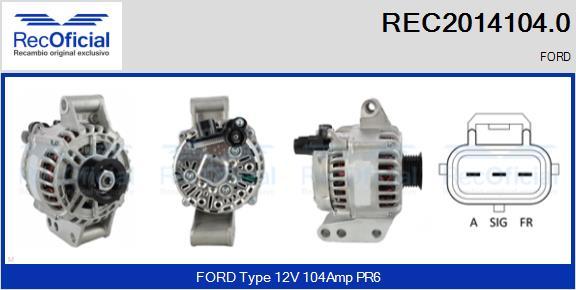 RECOFICIAL REC2014104.0 - Alternator car-mod.net