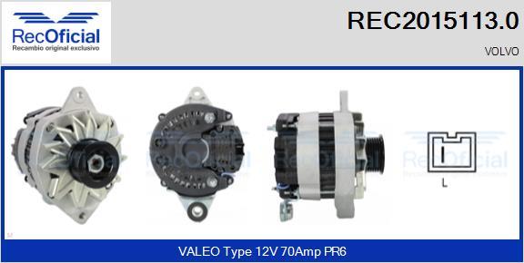 RECOFICIAL REC2015113.0 - Alternator car-mod.net