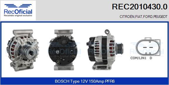 RECOFICIAL REC2010430.0 - Alternator car-mod.net