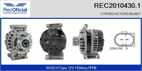 RECOFICIAL REC2010430.1 - Alternator car-mod.net