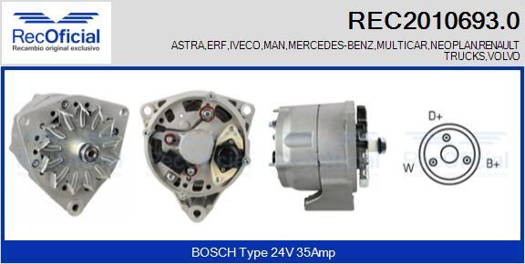 RECOFICIAL REC2010693.0 - Alternator car-mod.net