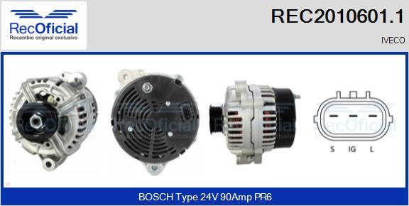 RECOFICIAL REC2010601.1 - Alternator car-mod.net