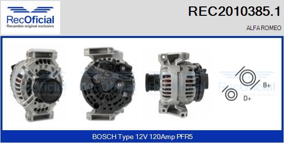 RECOFICIAL REC2010385.1 - Alternator car-mod.net