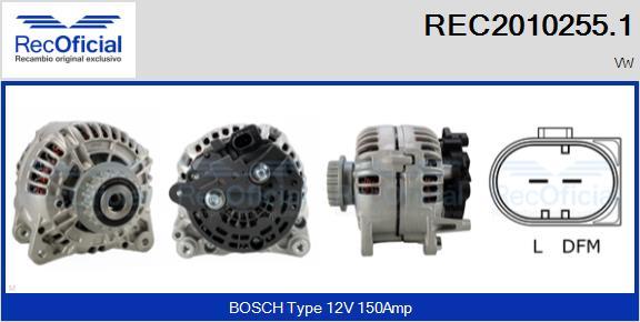 RECOFICIAL REC2010255.1 - Alternator car-mod.net
