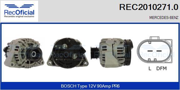 RECOFICIAL REC2010271.0 - Alternator car-mod.net