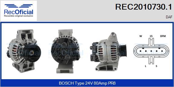 RECOFICIAL REC2010730.1 - Alternator car-mod.net