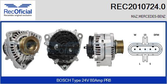 RECOFICIAL REC2010724.0 - Alternator car-mod.net