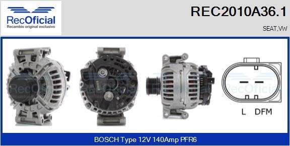 RECOFICIAL REC2010A36.1 - Alternator car-mod.net