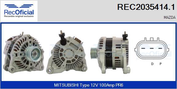 RECOFICIAL REC2035414.1 - Alternator car-mod.net