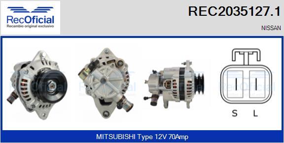 RECOFICIAL REC2035127.1 - Alternator car-mod.net