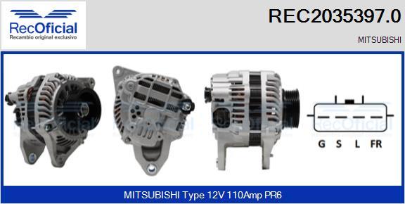 RECOFICIAL REC2035397.0 - Alternator car-mod.net