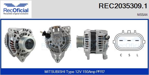 RECOFICIAL REC2035309.1 - Alternator car-mod.net