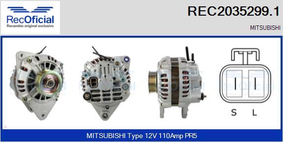RECOFICIAL REC2035299.1 - Alternator car-mod.net