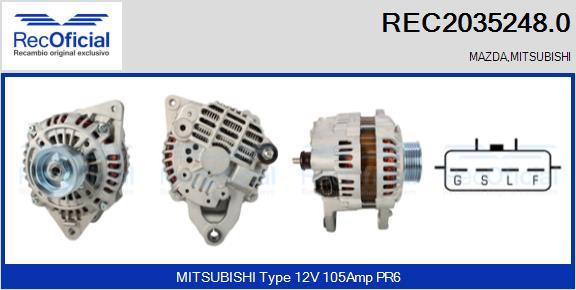 RECOFICIAL REC2035248.0 - Alternator car-mod.net