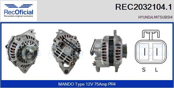 RECOFICIAL REC2032104.1 - Alternator car-mod.net