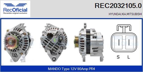 RECOFICIAL REC2032105.0 - Alternator car-mod.net