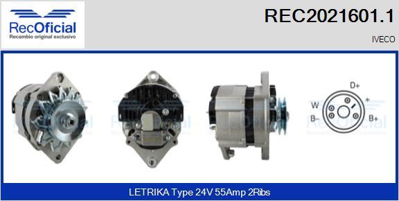 RECOFICIAL REC2021601.1 - Alternator car-mod.net