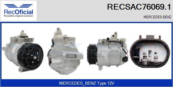 RECOFICIAL RECSAC76069.1 - Compressor, air conditioning car-mod.net