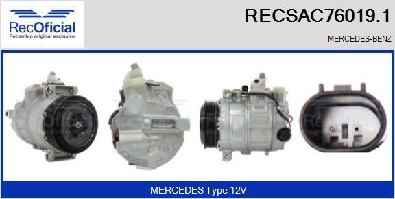 RECOFICIAL RECSAC76019.1 - Compressor, air conditioning car-mod.net