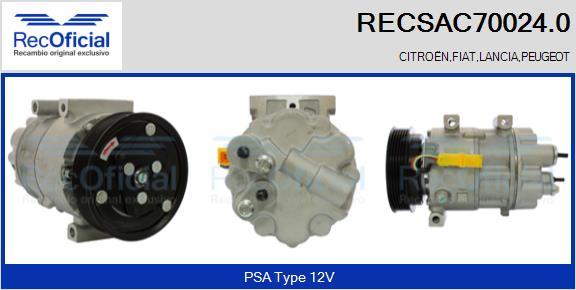 RECOFICIAL RECSAC70024.0 - Compressor, air conditioning car-mod.net