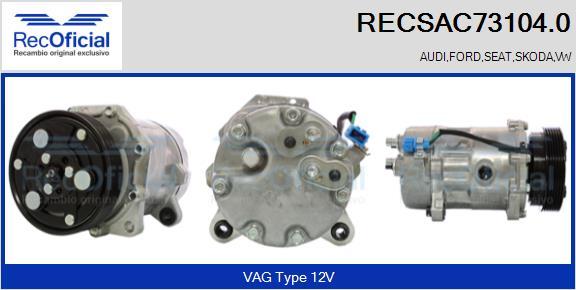 RECOFICIAL RECSAC73104.0 - Compressor, air conditioning car-mod.net