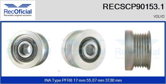RECOFICIAL RECSCP90153.1 - Pulley, alternator, freewheel clutch car-mod.net