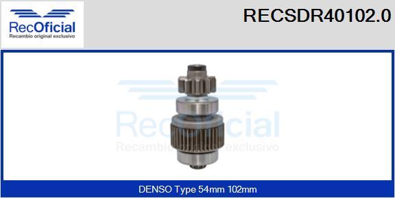 RECOFICIAL RECSDR40102.0 - Bendix, starter pinion car-mod.net