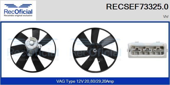RECOFICIAL RECSEF73325.0 - Fan, radiator car-mod.net