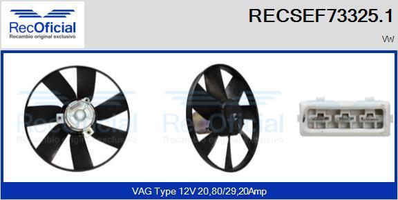 RECOFICIAL RECSEF73325.1 - Fan, radiator car-mod.net