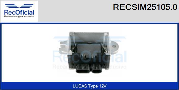 RECOFICIAL RECSIM25105.0 - Switch Unit, ignition system car-mod.net