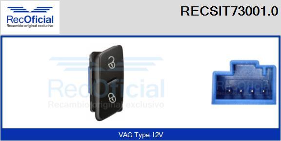 RECOFICIAL RECSIT73001.0 - Door lock switch, button car-mod.net