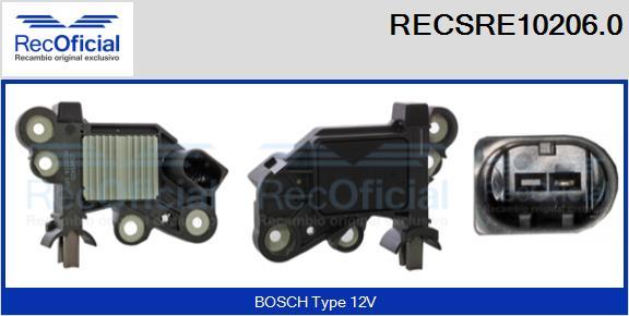RECOFICIAL RECSRE10206.0 - Voltage regulator, alternator car-mod.net