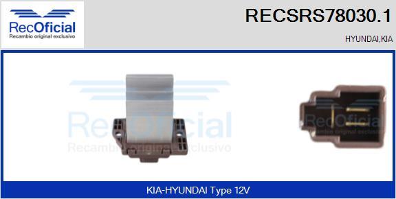 RECOFICIAL RECSRS78030.1 - Resistor, interior blower car-mod.net
