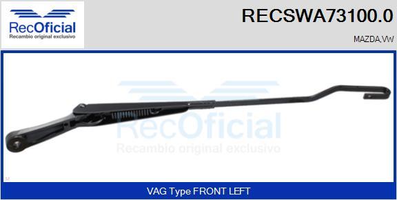 RECOFICIAL RECSWA73100.0 - Wiper Arm, window cleaning car-mod.net