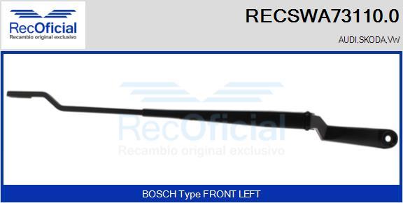 RECOFICIAL RECSWA73110.0 - Wiper Arm, window cleaning car-mod.net