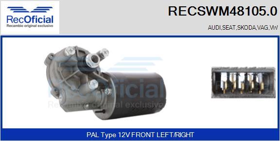 RECOFICIAL RECSWM48105.0 - Wiper Motor car-mod.net