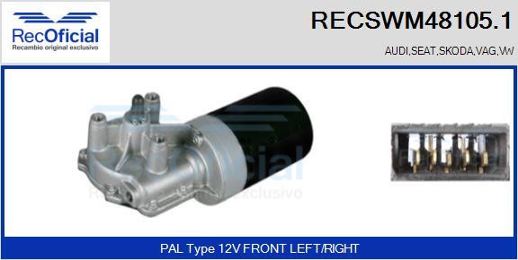 RECOFICIAL RECSWM48105.1 - Wiper Motor car-mod.net