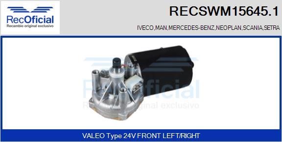 RECOFICIAL RECSWM15645.1 - Wiper Motor car-mod.net