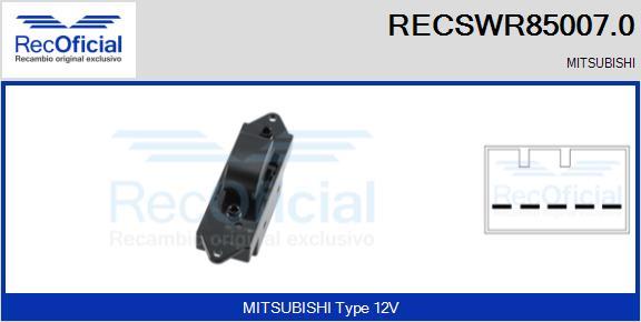 RECOFICIAL RECSWR85007.0 - Switch, window regulator car-mod.net