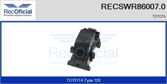 RECOFICIAL RECSWR86007.0 - Switch, window regulator car-mod.net