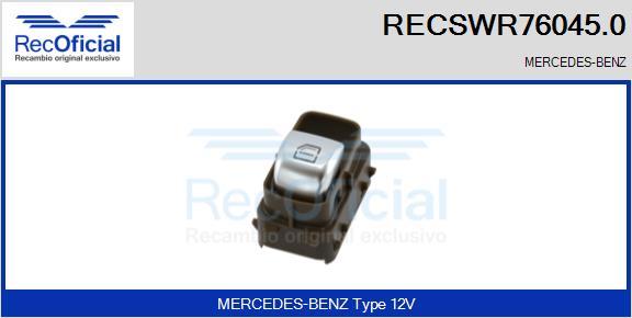 RECOFICIAL RECSWR76045.0 - Switch, window regulator car-mod.net