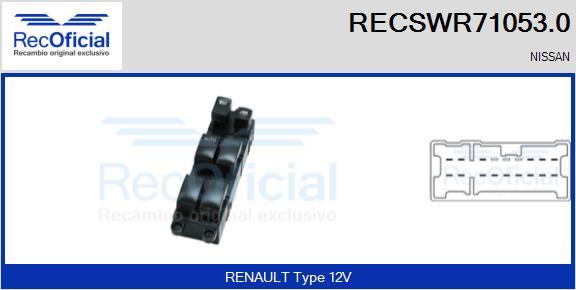 RECOFICIAL RECSWR71053.0 - Switch, window regulator car-mod.net