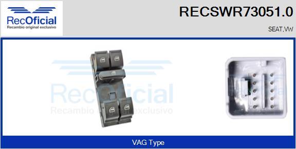RECOFICIAL RECSWR73051.0 - Switch, window regulator car-mod.net