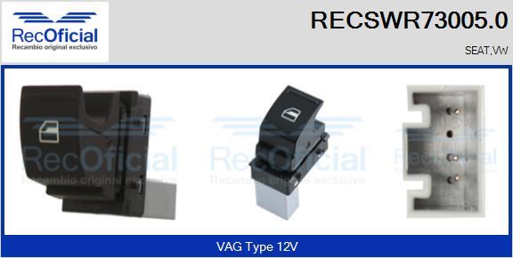 RECOFICIAL RECSWR73005.0 - Switch, window regulator car-mod.net