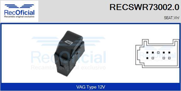 RECOFICIAL RECSWR73002.0 - Switch, window regulator car-mod.net