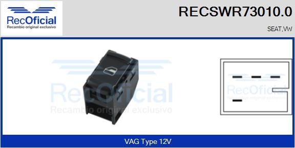 RECOFICIAL RECSWR73010.0 - Switch, window regulator car-mod.net