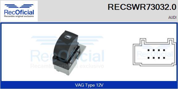 RECOFICIAL RECSWR73032.0 - Switch, window regulator car-mod.net