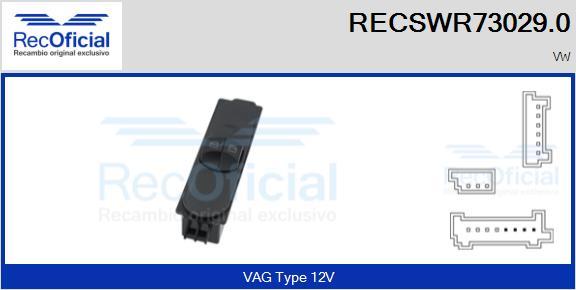 RECOFICIAL RECSWR73029.0 - Switch, window regulator car-mod.net